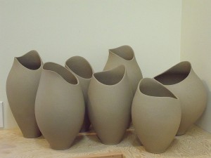 Altered Vessels, leather hard