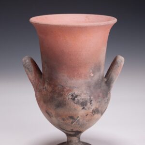 Krater, saggar fired, 10 1/2" T, 1988.