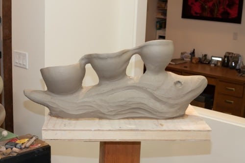 Valentine Vase #4....leather hard stage...