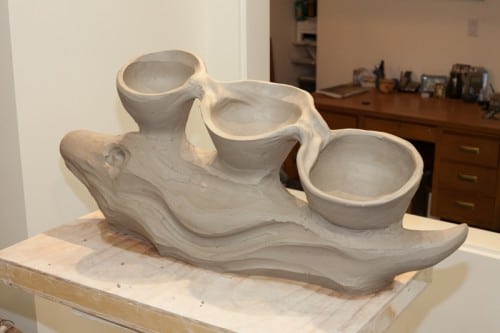 Valentine Vase #4....leather hard stage...