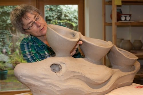 Valentine Vase #4....leather hard stage...