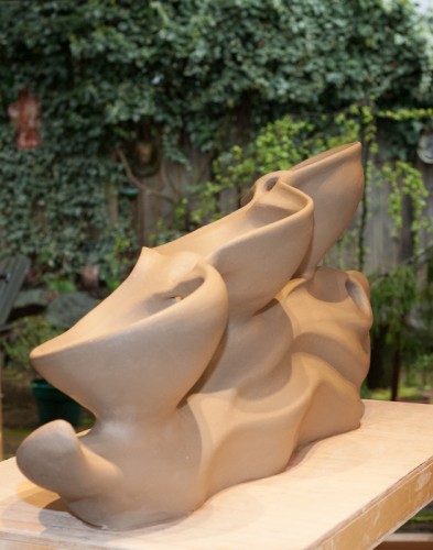 Valentine Vase #4....leather hard stage...