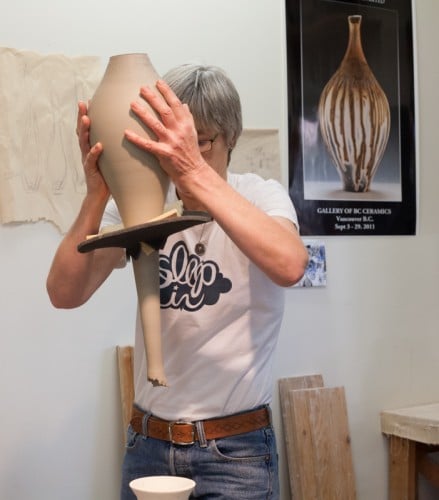 Bottle vases leather hard