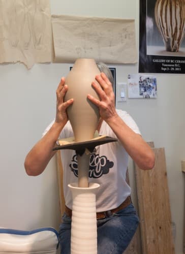 Bottle vases leather hard