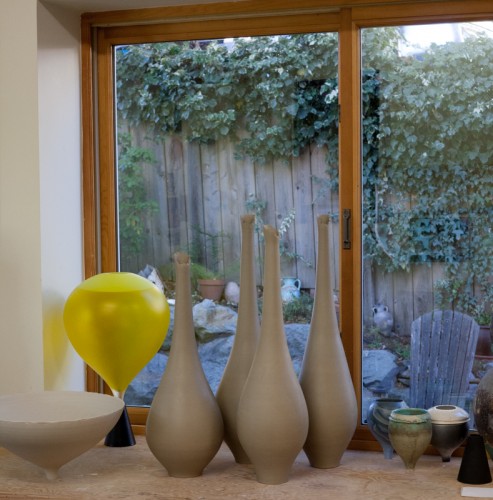 Bottle vases leather hard