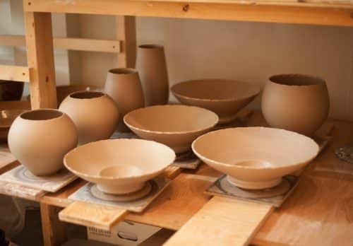 Leather hard pottery