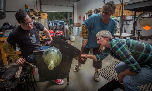 Here I am deciding where the top cup will be once the piece has come out of the annealer