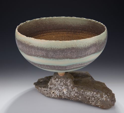 Chalice mounted in rock by Mary Fox
