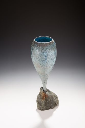 Chalice mounted in rock by Mary Fox