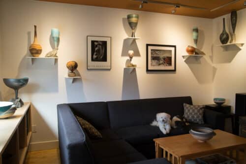 Amy and Sasha in Mary Fox's Livingroom