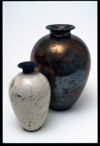 Raku pots, Vancouver studio circa 1987-88.