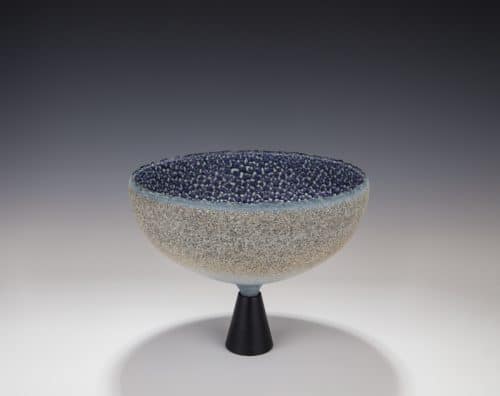 Chalice mounted in metal base by Mary Fox