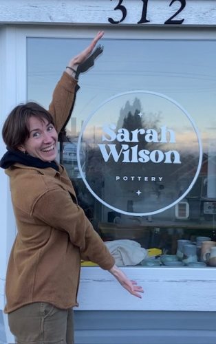 Sarah wilson Infront of old studio