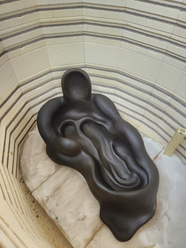 Sculpture in kiln