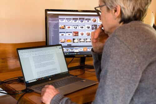 Mary working on book