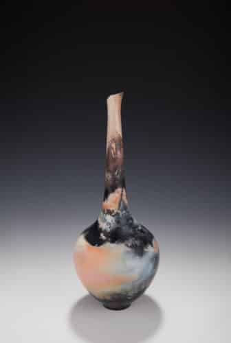 Bottle Vase Saggar Fired